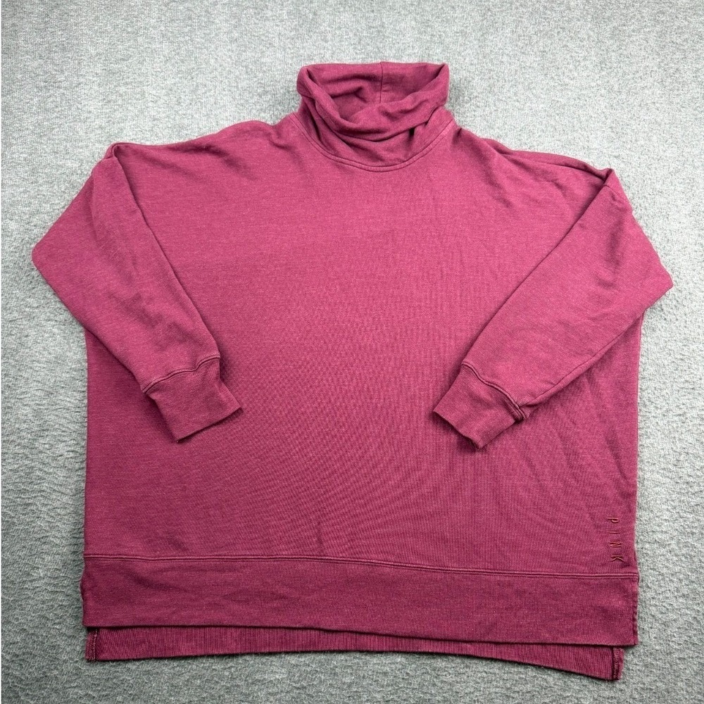 PINK Victoria's Secret Women's XS Deep Ruby Logo Turtleneck Oversized Sweatshirt
